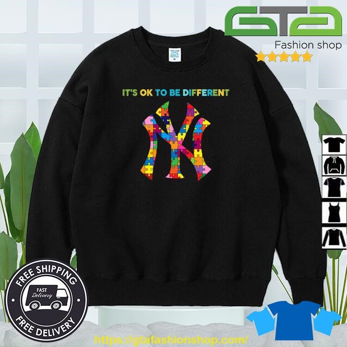 Autism New York Yankees It's Ok To Be Different Shirt - Teeshirtbear