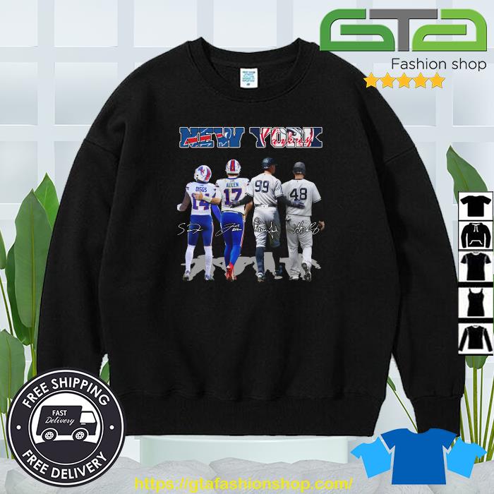 Buffalo Bills And New York Yankees Diggs Allen Aaron Judge And Anthony Rizzo  signatures shirt, hoodie, sweater, long sleeve and tank top