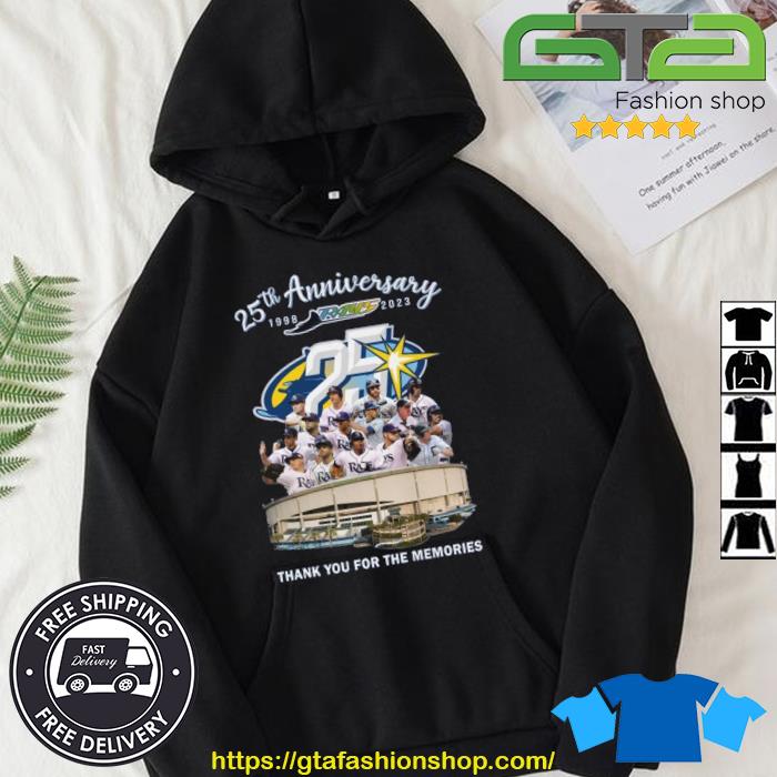 25th Anniversary 1998 – 2023 Rays Thank You For The Memories Shirt Hoodie