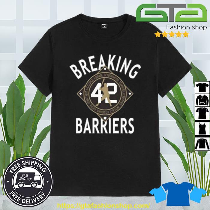 Brooklyn Dodgers Black Jackie Robinson 42 Breaking Barriers Performance T- shirt,Sweater, Hoodie, And Long Sleeved, Ladies, Tank Top