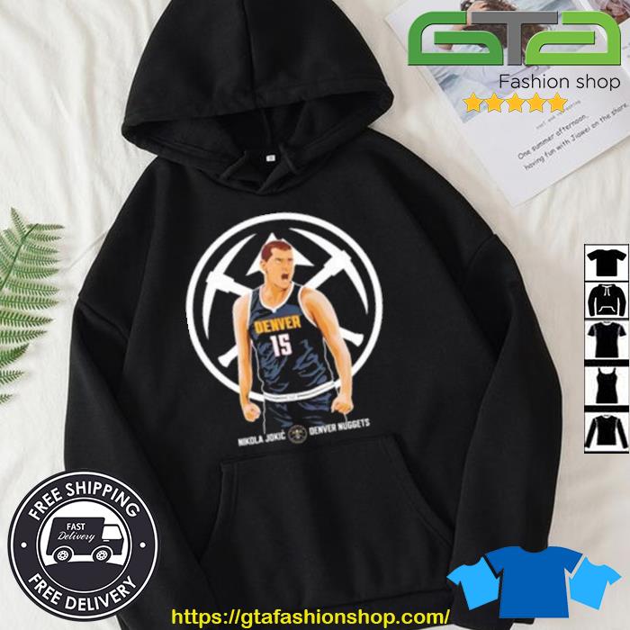 NBA Nikola Jokic Navy Denver Nuggets Player Graphic Shirt Hoodie