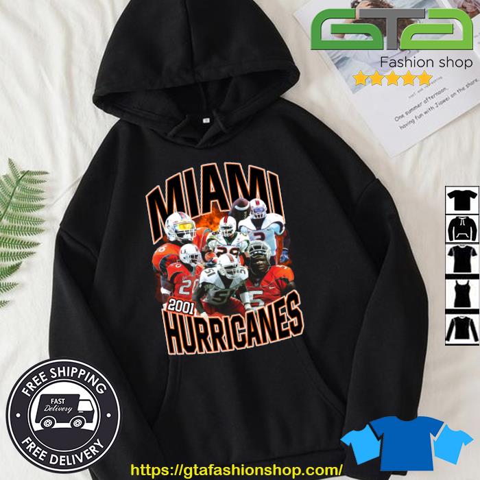 Vintage Miami Hurricanes 2001 Football Bootleg Shirt Ed Reed Sean Taylor  Clinton Portis Andre Johnson Willis McGahee Johnathan Vilma - Bluefink