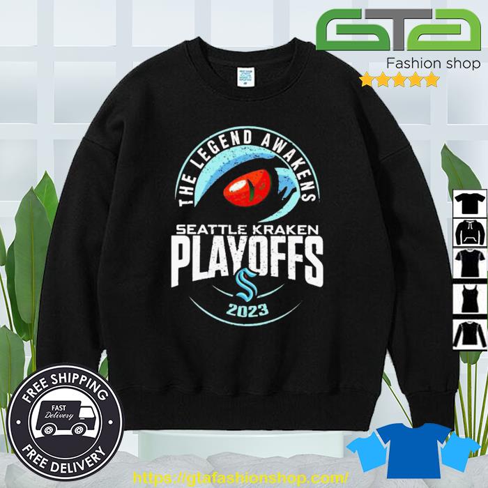 Official Seattle Kraken The Legend Awakens Playoffs 2023 shirt, hoodie,  sweater, long sleeve and tank top
