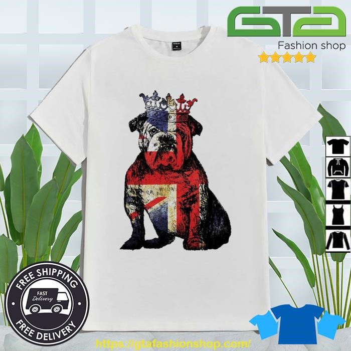 Bulldog British Dog Union Jack Flag England Crown Coronation King Queen Shirt