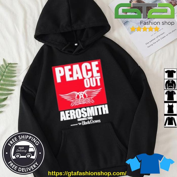 Aerosmith 2023 – 2024 Peace Out Farewell Tour With The Black Crowes Tour Shirt Hoodie