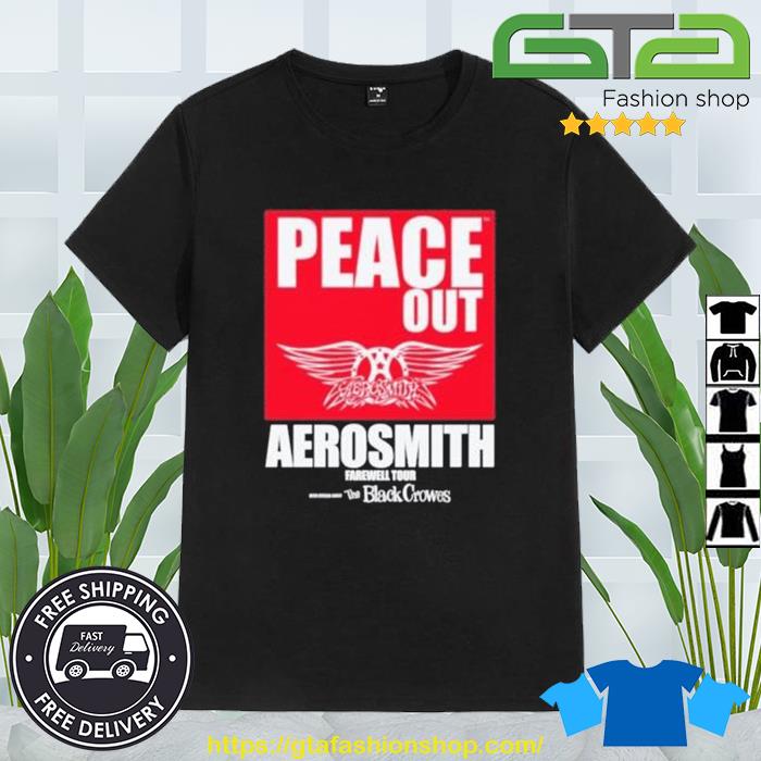 Aerosmith 2023 – 2024 Peace Out Farewell Tour With The Black Crowes Tour Shirt
