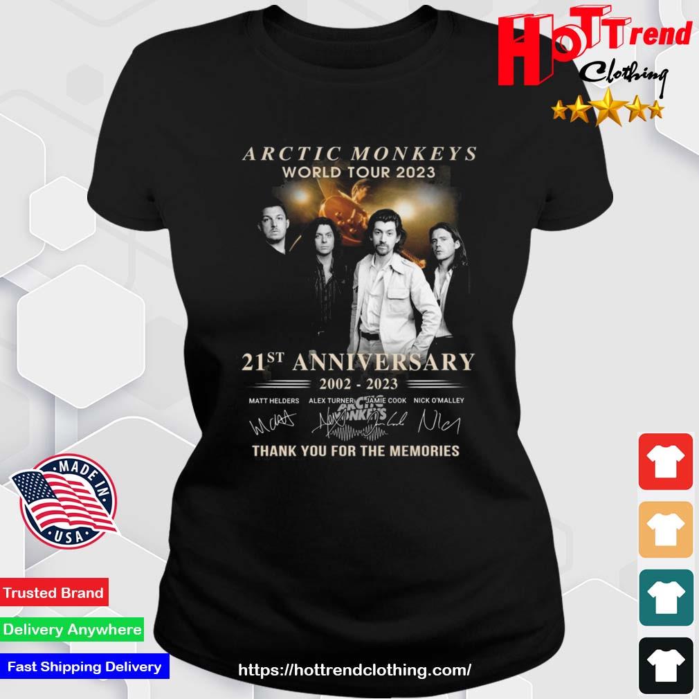 Arctic Monkeys World Tour 2023 21st Anniversary 2002 – 2023 Thank You For The Memories Signatures Shirt Ladies
