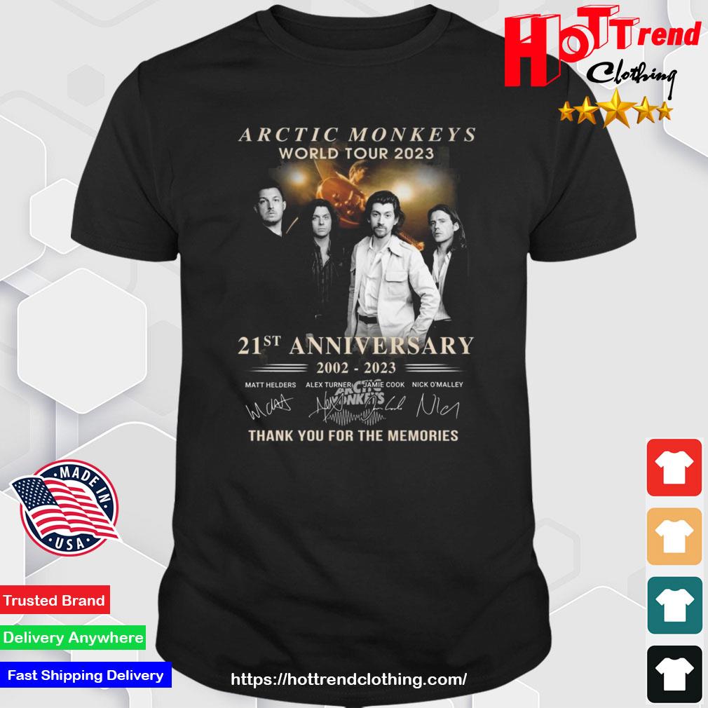 Arctic Monkeys World Tour 2023 21st Anniversary 2002 – 2023 Thank You For The Memories Signatures Shirt