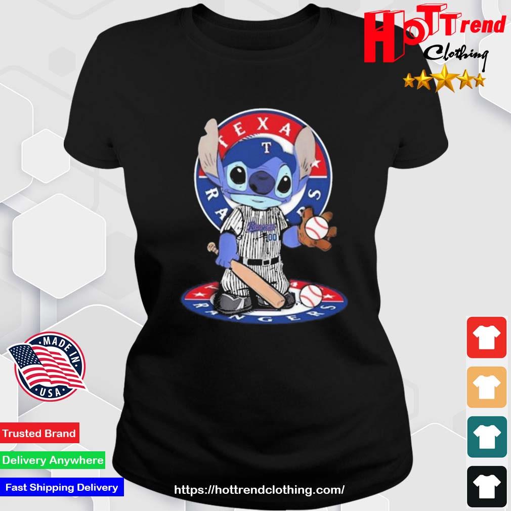 Baby Stitch Texas Rangers Baseball Logo 2023 Shirt Ladies