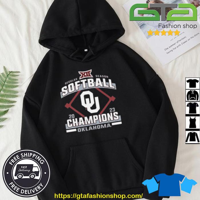 Crimson Oklahoma Sooners 2023 Big 12 Softball Regular Season Champions Shirt Hoodie