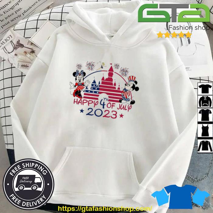 Disney Happy 4th Of July 2023 Mickey And Minnie Shirt Hoodie