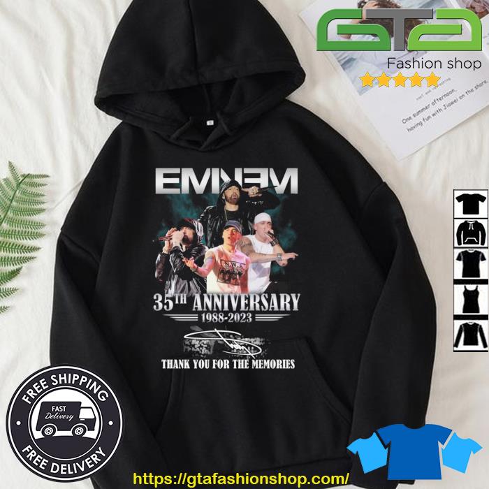 Eminem 35th Anniversary 1988 – 2023 Thank You For The Memories Signature Shirt Hoodie