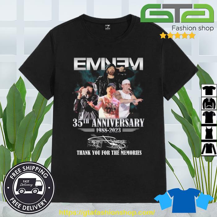 Eminem 35th Anniversary 1988 – 2023 Thank You For The Memories Signature Shirt