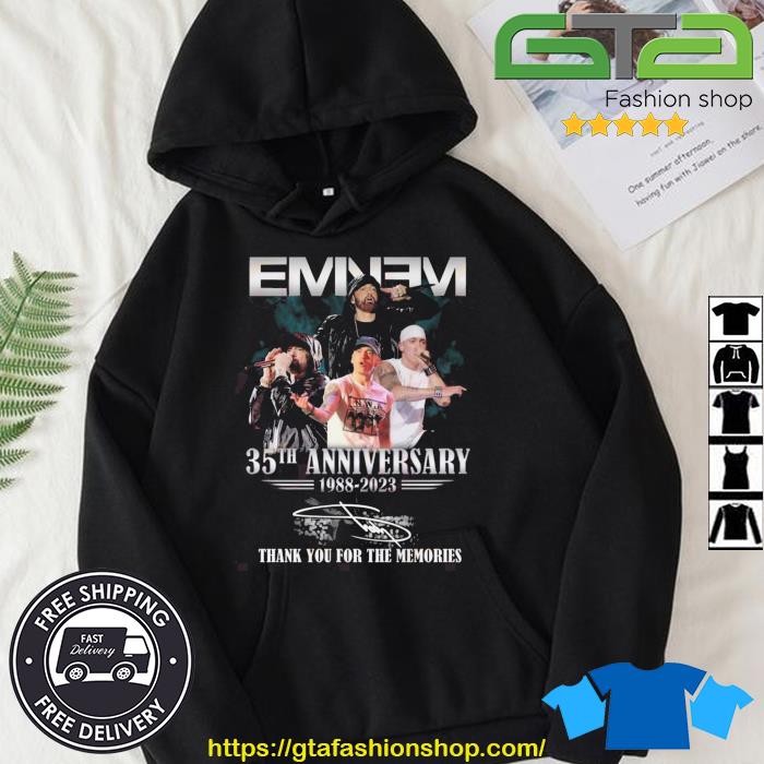 Eminem 35th Anniversary 1988 – 2023 Thank You For The Memories Signatures s Hoodie