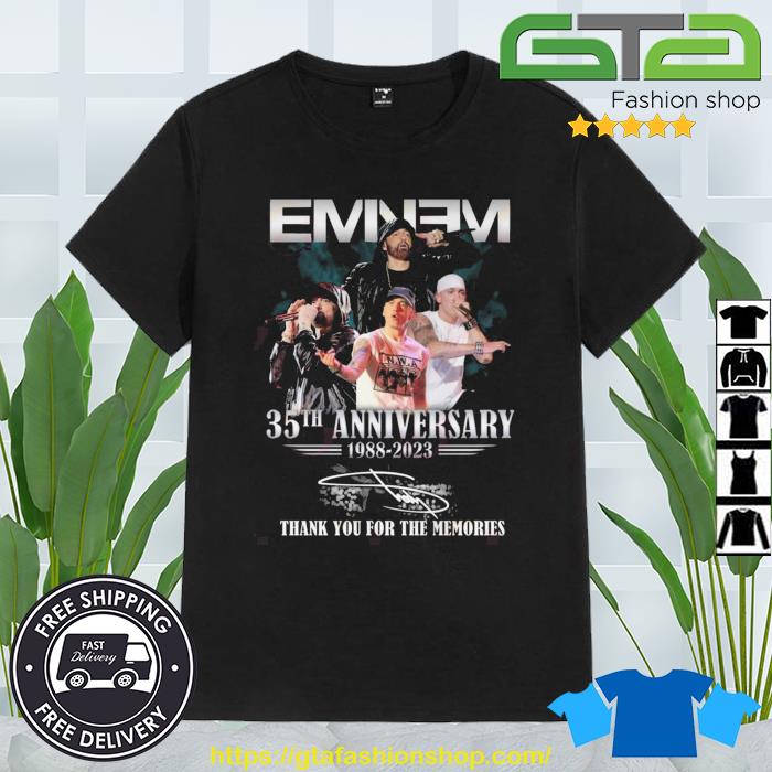 Eminem 35th Anniversary 1988 – 2023 Thank You For The Memories Signatures shirt