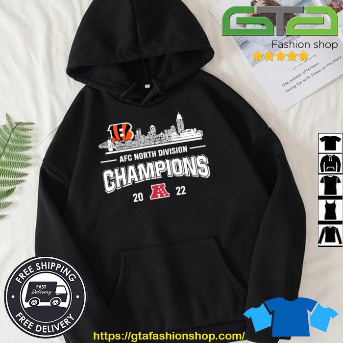 Funny Cincinnati Bengals Player Names Skyline 2022 AFC North Division  Champions shirt, hoodie, sweater, long sleeve and tank top