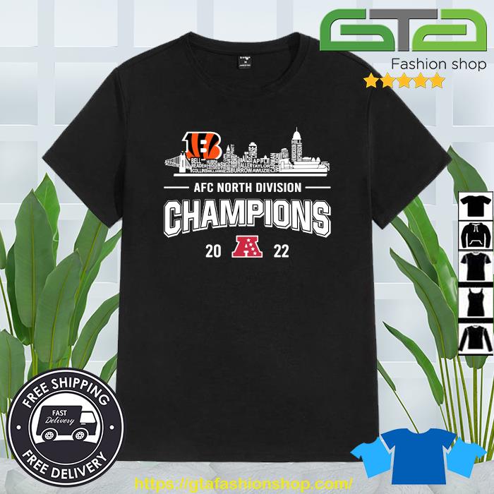 Cincinnati Bengals 2021 AFC North Division Champions players name shirt,  hoodie, sweater and v-neck t-shirt