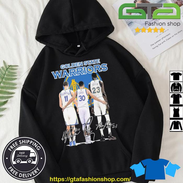 Golden State Warriors Klay Thompson Stephen Curry And Draymond Green Signatures s Hoodie