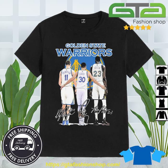 Golden State Warriors Klay Thompson Stephen Curry And Draymond Green Signatures shirt