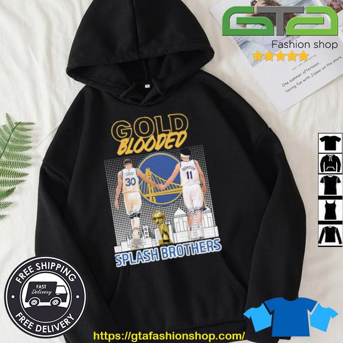 Golden State Warriors Stephen Curry And Klay Thompson Gold Blooded Splash Brothers Signatures s Hoodie
