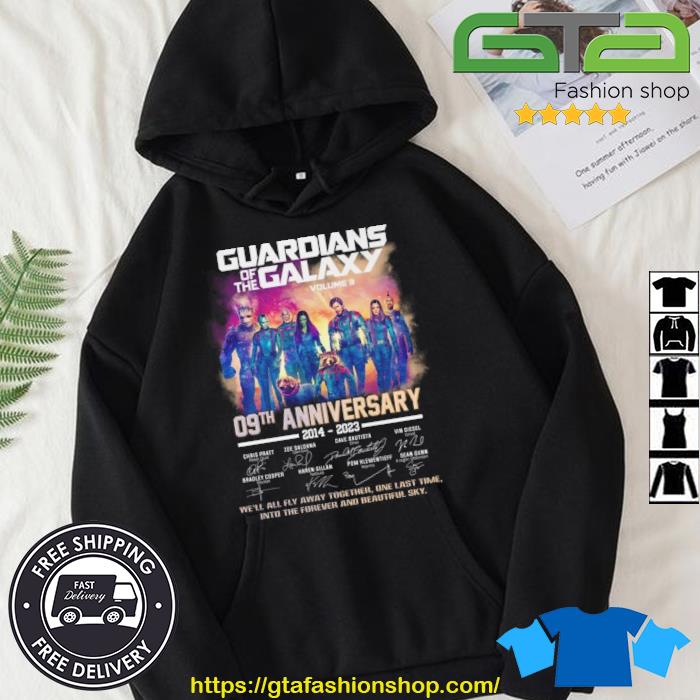 Guardians Of The Galaxy Volume 3 09th Anniversary 2014 – 2023 Signatures Shirt Hoodie