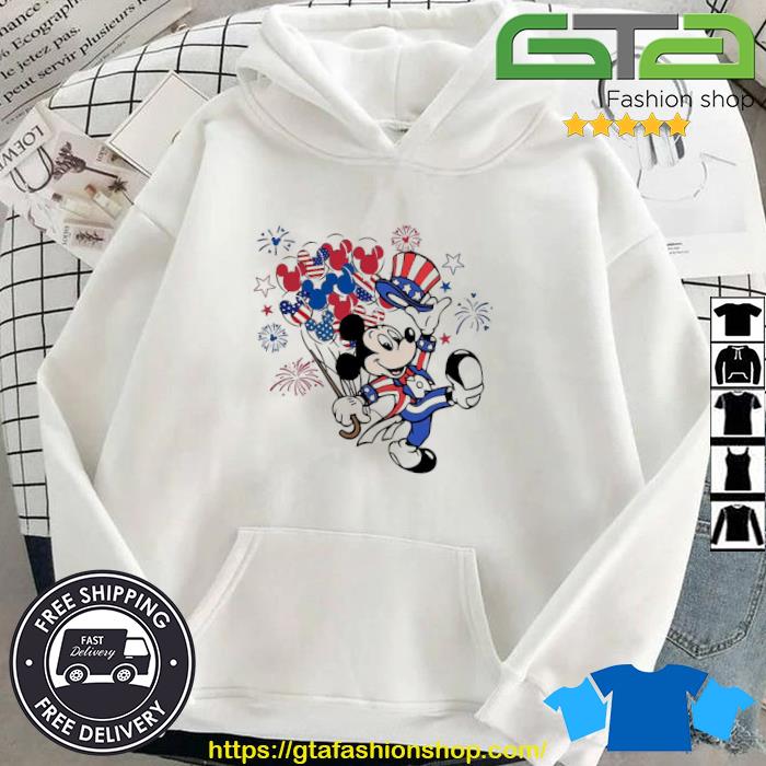 Happy Disney 4th Of July Shirt Patriotic Disney Clothing With Mickey Mouse Lover Shirt Hoodie
