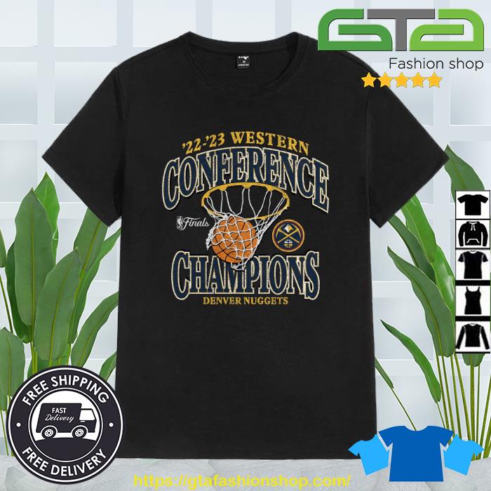 Heather Charcoal Denver Nuggets 2023 Western Conference Champions Pass Hoops T-Shirt