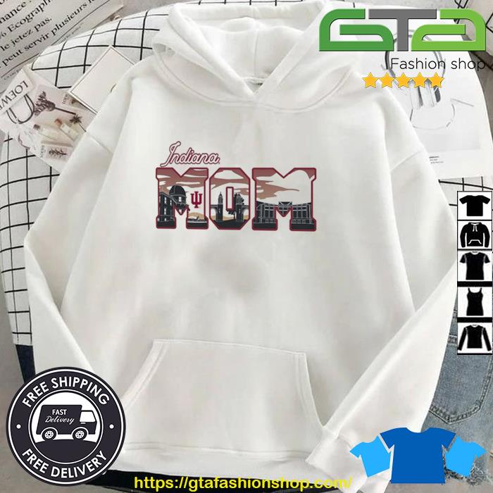 Indiana Hoosiers Women's White Campus Mom Mother's Day Shirt Hoodie