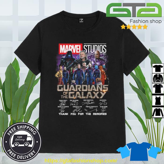 Marvel Studios Guardians Of The Galaxy Thank You For The Memories Signatures 2023 Shirt