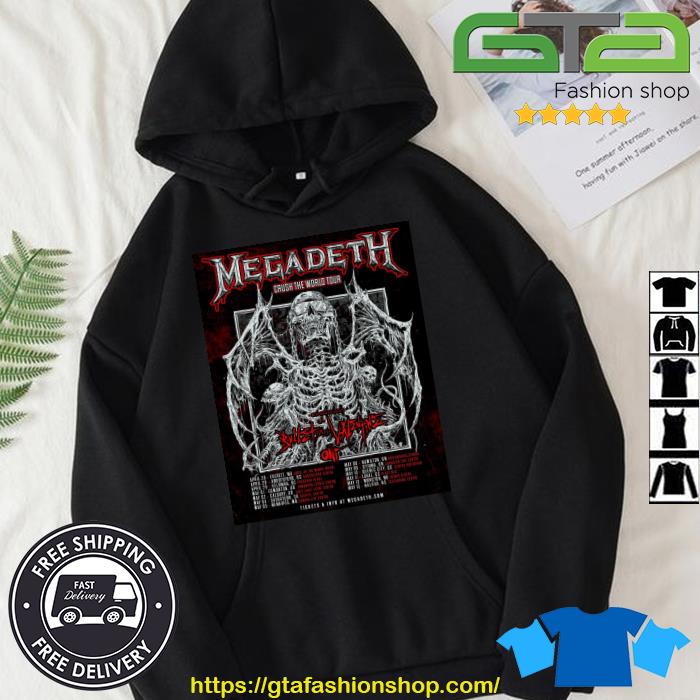 Nice Megadeth Bullet For My Valentine and Oni Crush The World Tour Shirt Hoodie
