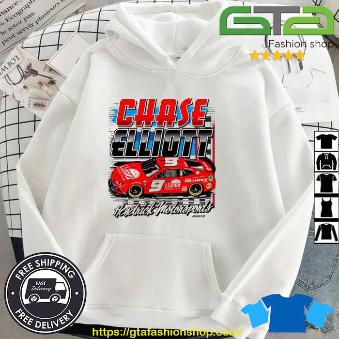 Original Chase Elliott Hendrick Motorsports Team Collection LLumar Finish Line 2023 Hoodie