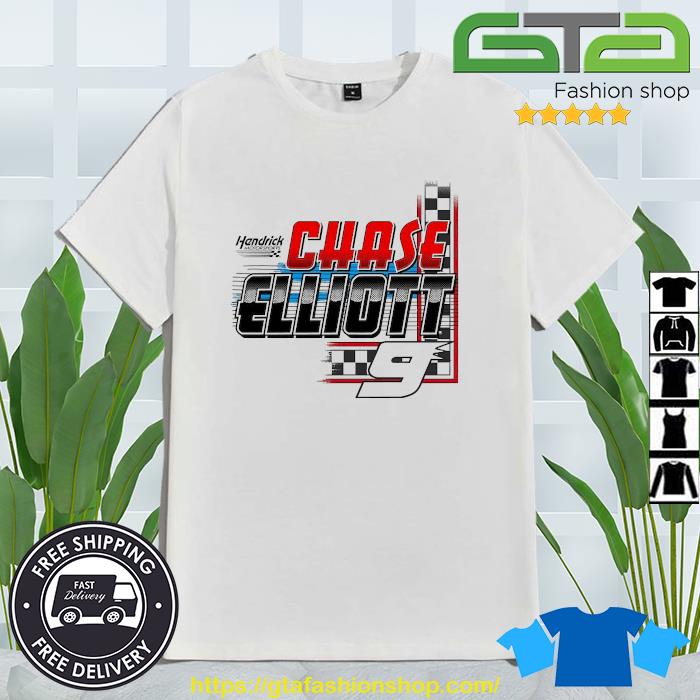 Original Chase Elliott Hendrick Motorsports Team Collection LLumar Finish Line shirt