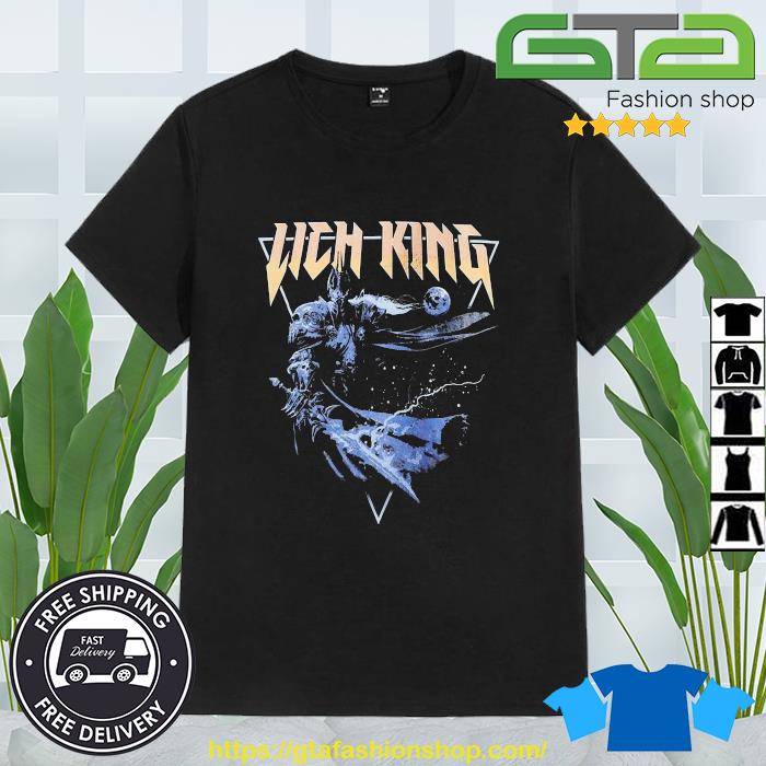 Original World of Warcraft Lich King Black Metal Acid Wash Shirt