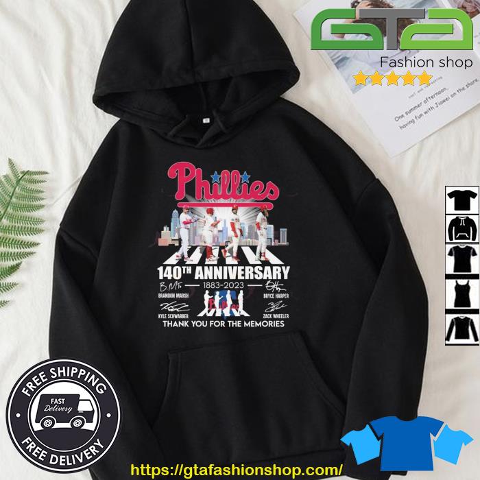 Phillies 140th Anniversary 1883 – 2023 Abbey Road Thank You For The Memories Signatures Shirt Hoodie