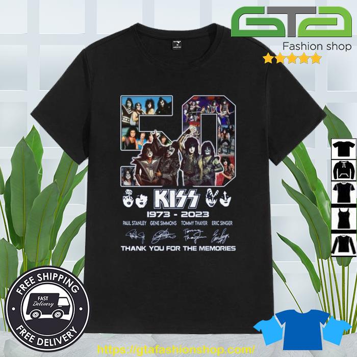 Premium 50 Years Kiss 1973-2023 Signatures Thank You For The Memories Shirt