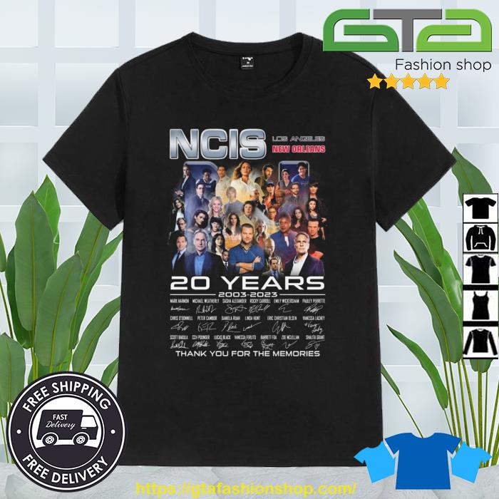 Premium NCIS Los Angeles New Orleans 20 Years 2003 – 2023 Signatures Thank You For The Memories Shirt