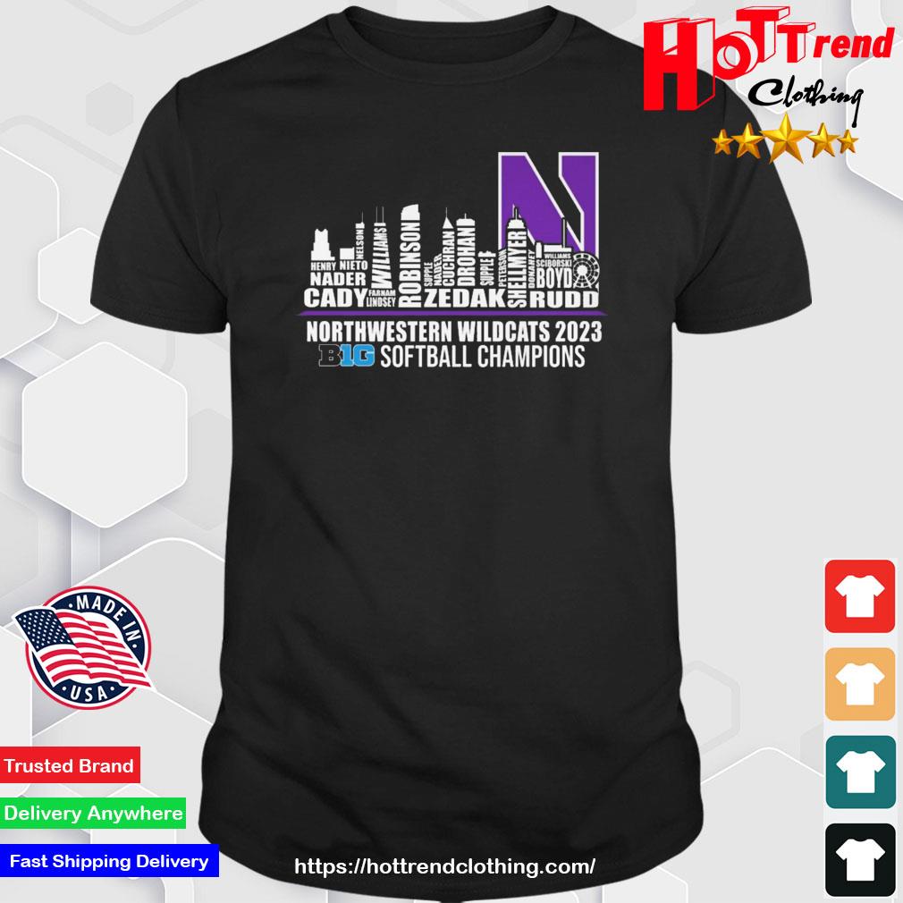 Premium Northwestern Wildcats Skyline 2023 Big Softball Champions shirt