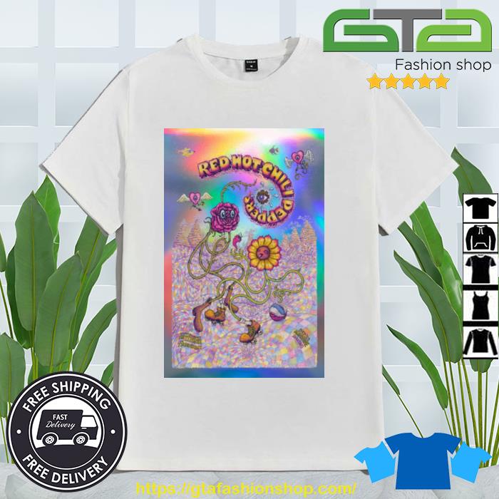 Red Hot Chili Peppers San Antonio May 17 2023 Rainbow Foil Shirt