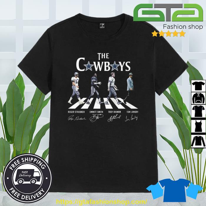 The Cowboys Roger Staubach Emmitt Smith Troy Aikman Tom Landry Abbey Road Signatures 2023 Shirt