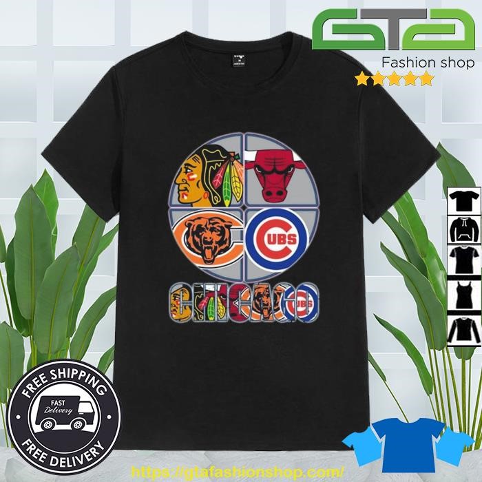 Chicago Bulls Chicago Blackhawks Chicago Cubs Chicago Bears 2023 team  sports logo shirt, hoodie, sweater, long sleeve and tank top