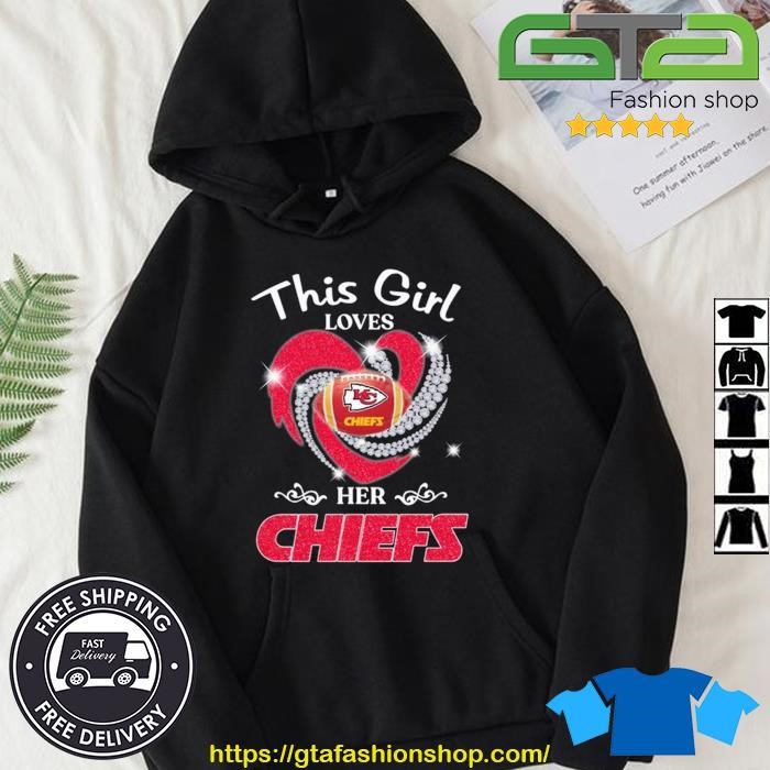 News this girl loves her Kansas city Chiefs heart diamond 2023 shirt,  hoodie, sweater, long sleeve and tank top