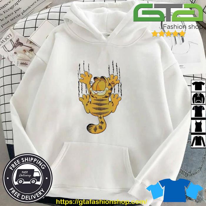 Cartoon Fat Garfield Scratching Shirt Hoodie