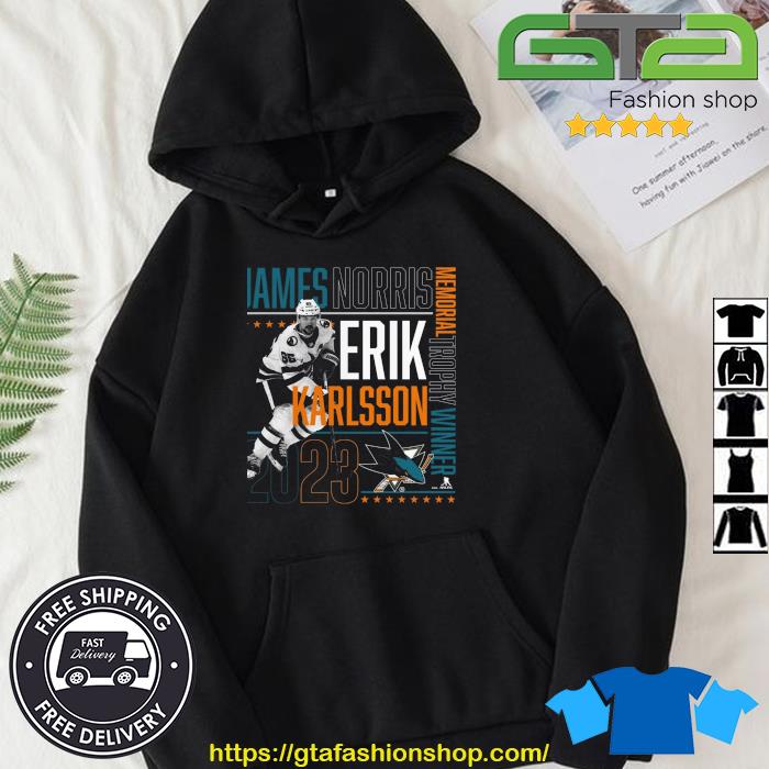 Erik Karlsson San Jose Sharks 2023 Norris Trophy Winner T Shirt - Limotees