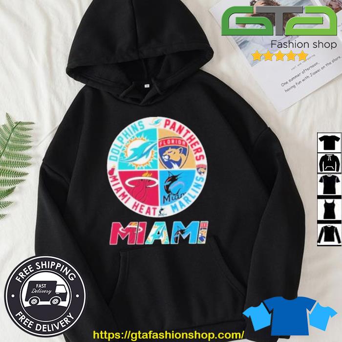 Official Miami Dolphins, Miami Heat, Miami Marlins and Florida Panthers  shirt, hoodie, sweater, long sleeve and tank top