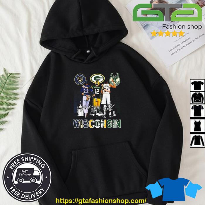 Wisconsin sport team city Green Bay Packers Milwaukee Brewers Milwaukee  Bucks shirt - T-Shirt AT Fashion LLC