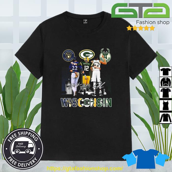 Wisconsin Packers Wisconsin Brewers Wisconsin Bucks T-shirt