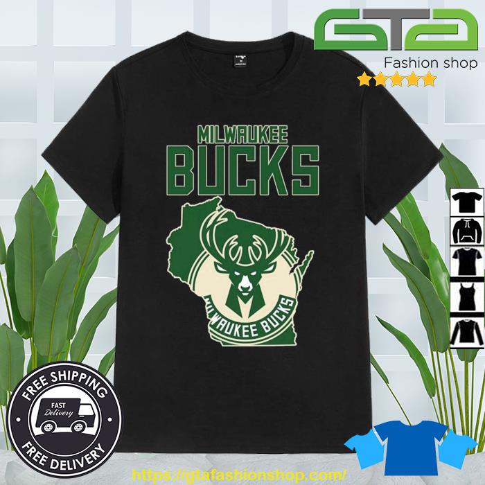 Milwaukee Bucks Basketball Map Logo 2023 Shirt
