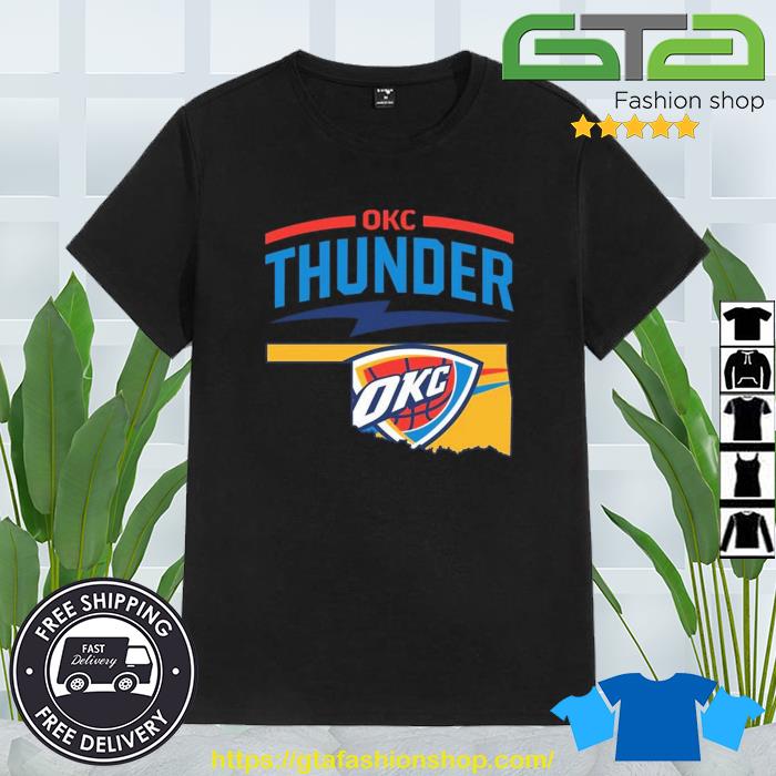 Oklahoma City Thunder Basketball Map Logo 2023 Shirt
