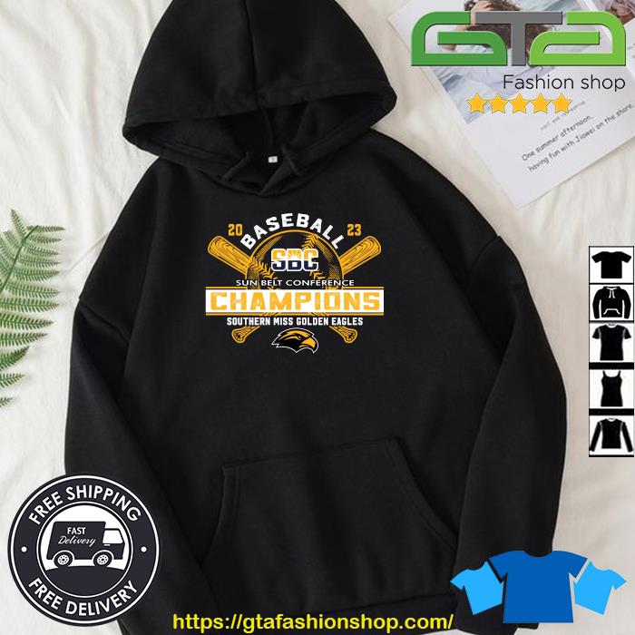 Southern Miss Golden Eagles 2023 Sun Belt Conference Champions shirt,  hoodie, sweater, long sleeve and tank top