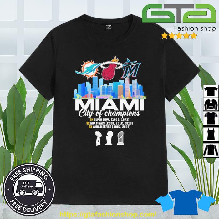 Florida Marlins 2003 World Series Champs T-Shirt from Homage. | Grey | Vintage Apparel from Homage.